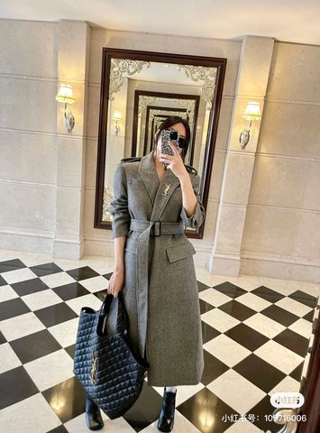 Áo măng tô nữ YSL* dáng dài chất vải cao cấp dáng đẹp sang SIÊU CẤP