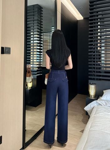 Quần jeans nữ CHA*NEL* ống suông đẹp 2 màu VIP 1:1