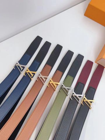 Belt nam LV* bản 3,5cm Dây da sử dụng được cả hai mặt đẹp và tiện lợi