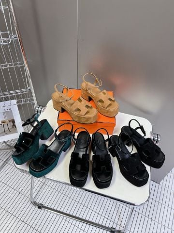 Sandal cao gót Hermes* chất nhung đẹp sang VIP 1:1