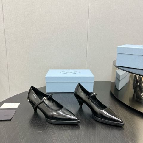 Giày cao gót PRADA* cao 5cm da bò đẹp VIP 1:1