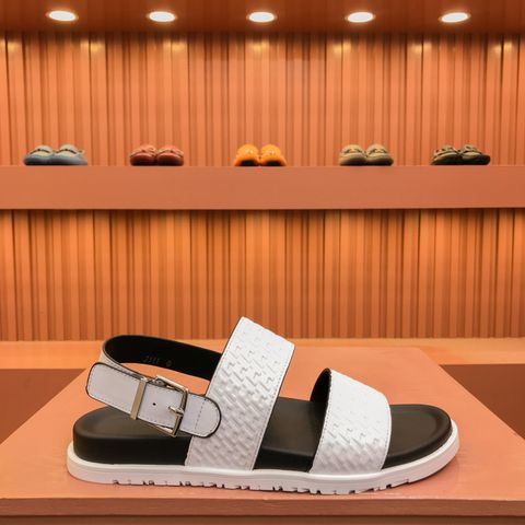 Sandal nam HERMES* quai da bò dập nổi Logo đẹp cao cấp