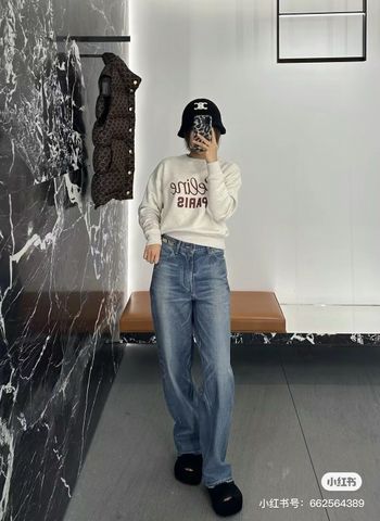 Quần jeans nữ ce*line* ống đứng đẹp VIP 1:1