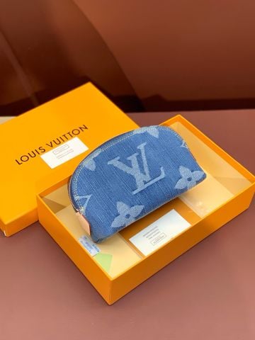 Ví nữ Clutch nữ LV* Monogram denim xanh đẹp SIÊU CẤP