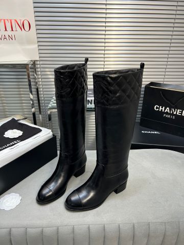 Boot chanel* cổ cao gần gối da bò cao cấp VIP 1:1