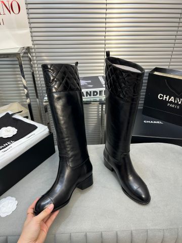 Boot chanel* cổ cao gần gối da bò cao cấp VIP 1:1