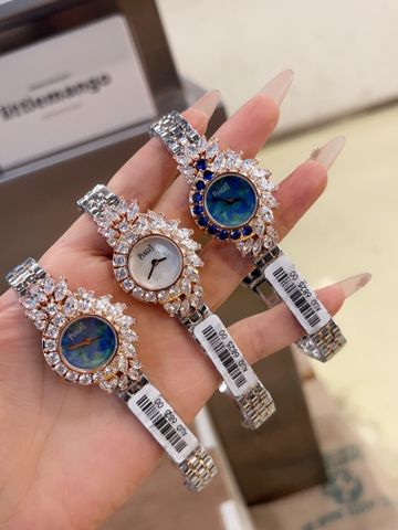 Đồng hồ nữ PIAGET* dây kim loại mặt bông hoa đá đẹp sang