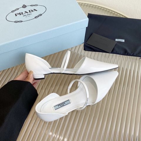 Giày bệt PRADA* da bóng mũi nhọn đai ngang đẹp sang mẫu mới VIP 1:1