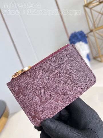 Ví nữ LV* dáng nhỏ đựng thẻ da bò dập Monogram màu rượu chát đẹp VIP 1:1