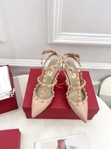 Giày cao gót VALENTINO* hai quai cao 10cm da bóng màu mới đẹp sang VIP 1:1