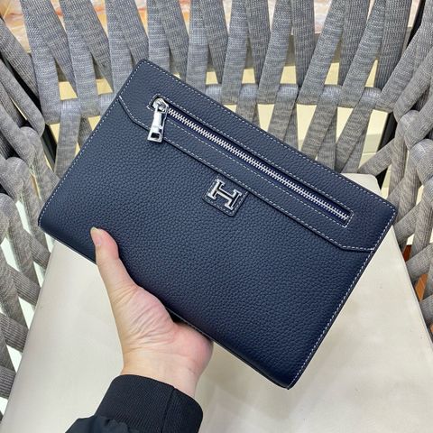 Clutch HERMES* 28cm da bò cao cấp