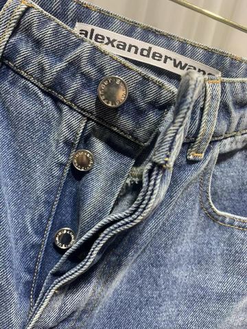 Quần jeans nữ Alexander* Wang* thêu chữ đẹp độc VIP 1:1