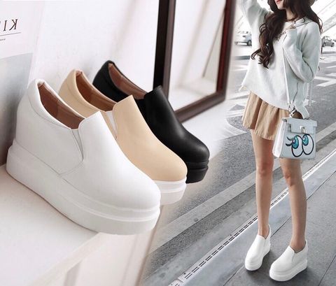 Slip on độn đế da lỳ đẹp Giá sale