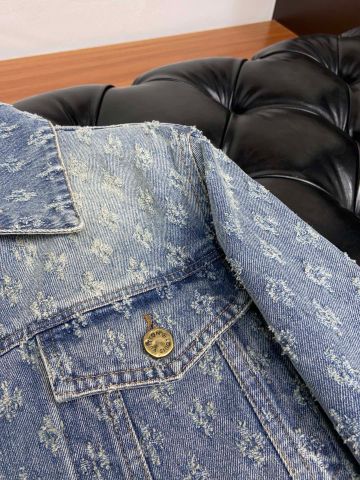 Áo khoác jeans nam LV* dập hoạ tiết Monogram SIÊU CẤP