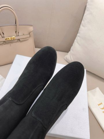 Boot Dior* da lộn đen gót to cao 11cm