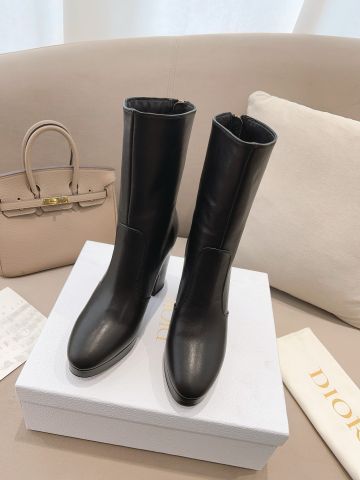 Boot Dior* cổ lỡ gót to cao 11cm da bò cao cấp