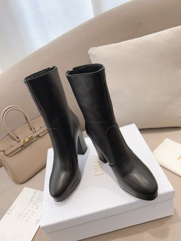 Boot Dior* cổ lỡ gót to cao 11cm da bò cao cấp