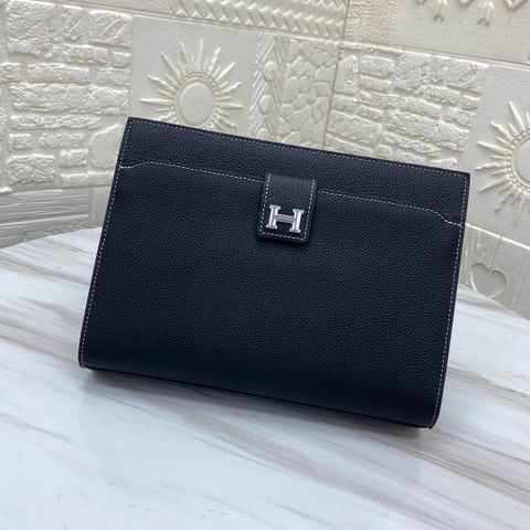 Clutch HERMES* 28cm dáng vuông vắn da bò đẹp cao cấp