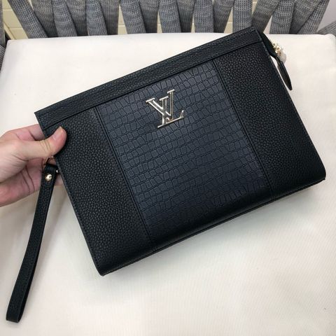 Clutch LV* 27cm phối vân cá sấu đẹp cao cấp