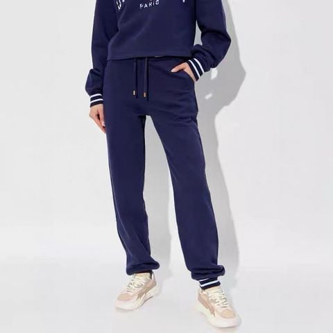 Bộ thể thao nữ BALMAIN*  – Áo hoodie crop-top + Quần jogger bo gấu SALE