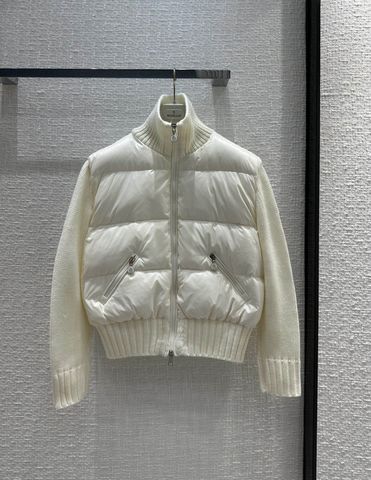 Áo phao nữ moncler màu trắng tay phối len đẹp SIÊU CẤP