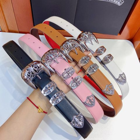 Belt nữ Chrome* Hearts* 3.0cm đẹp độc VIP 1:1