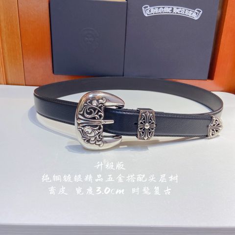 Belt nữ Chrome* Hearts* 3.0cm đẹp độc VIP 1:1