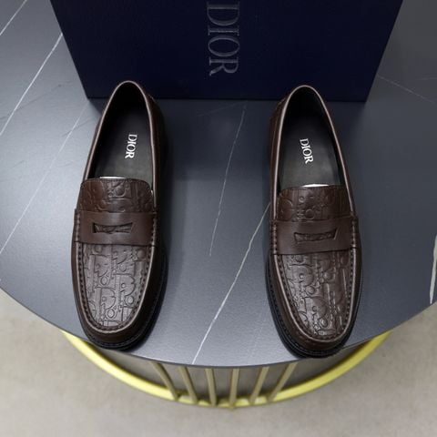 Giày nam Loafer Di*or* da bò dập nổi hoạ tiết oblique