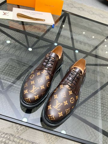 Giày âu Louis* LV* đế cao hoạ tiết Monogram pha da kiểu đẹp độc VIP 1:1