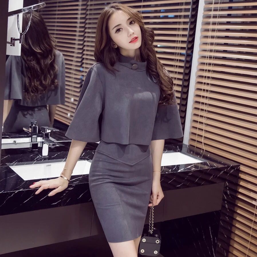 Set đầm da lộn co giãn mịn đẹp kiểu độc giá 1tr http://LienFashion.vn –  lien fashion
