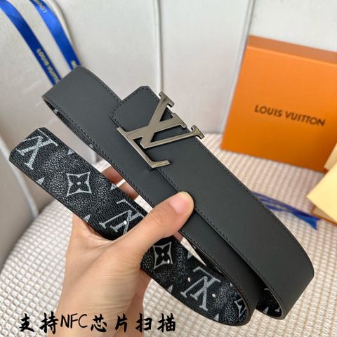 Belt nam LV* dây da bò dập nổi hoạ tiết Monogram