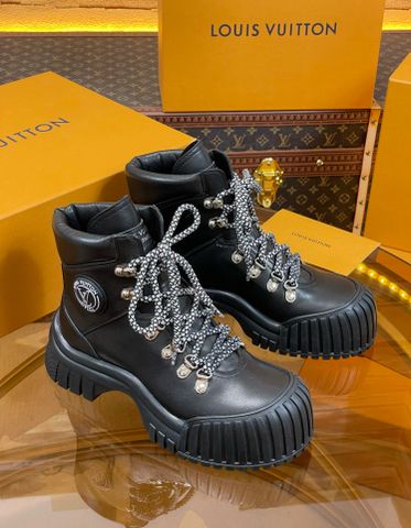 Giày boot LV* cao 5,5cm buộc dây dáng khoẻ đẹp VIP 1:1