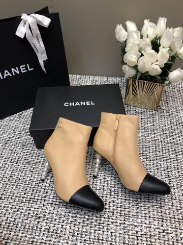 Boot chanel* cao 8cm gót ngọc da bò dáng đẹp sang VIP 1:1