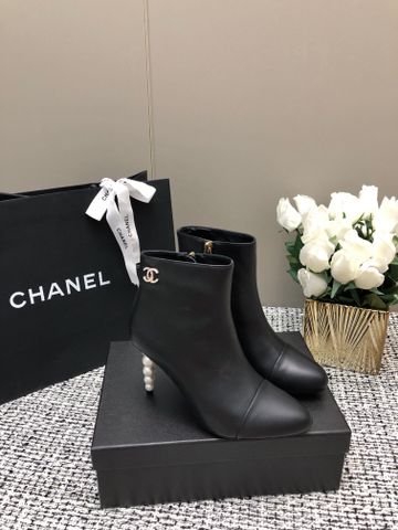 Boot chanel* cao 8cm gót ngọc da bò dáng đẹp sang VIP 1:1