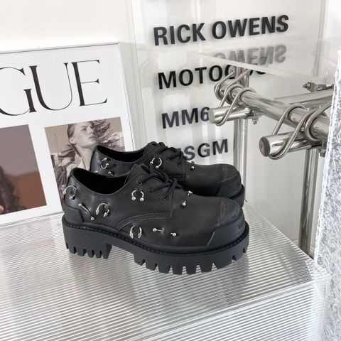 Giày nữ BALENCIAGA* da bê khuyên bạc cao 5cm độc lạ VIP 1:1