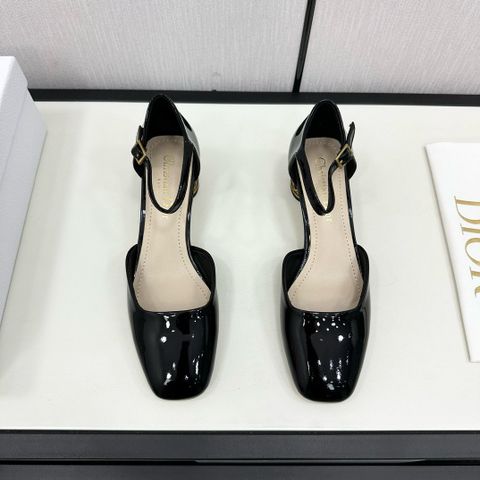 Giày nữ Di*or* da bóng gót 4,5cm lưới vàng đẹp sang VIP 1:1