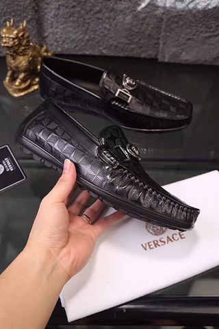 Giày lười versace da dập vân 3D hàng độc