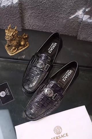 Giày lười versace da dập vân 3D hàng độc