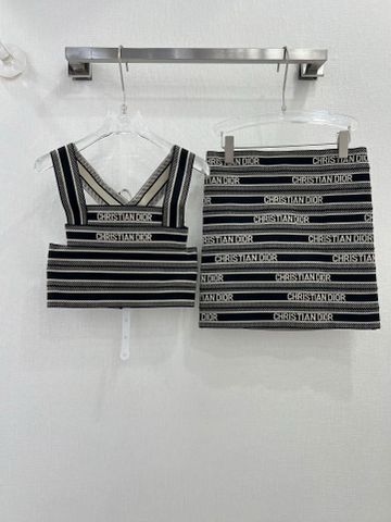 Set váy chun Dior* hoạ tiết chữ đẹp độc SIÊU CẤP