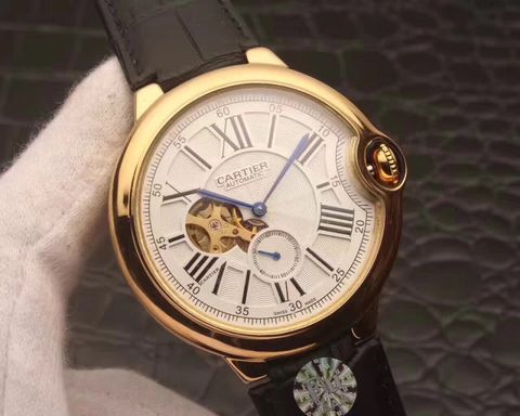 Đồng hồ cartier dây da máy cơ cho nam case 45mm