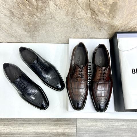 Giày âu BERLUTI* vân cá sấu dáng buộc dây nhuộm màu thủ công đẹp VIP 1:1
