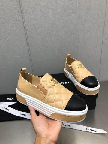 Giày slip on nữ chanel* da bê trần trám đẹp VIP 1:1