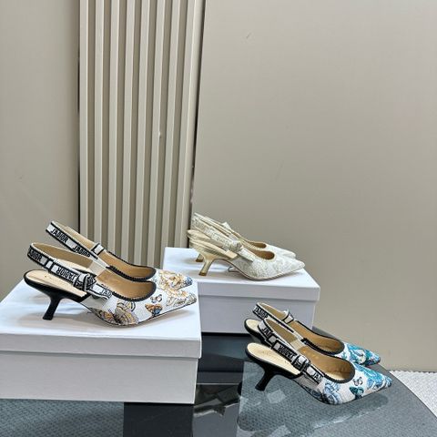 Giày cao gót Dior* thêu hoạ tiết đẹp sang 3 loại chiều cao VIP 1:1