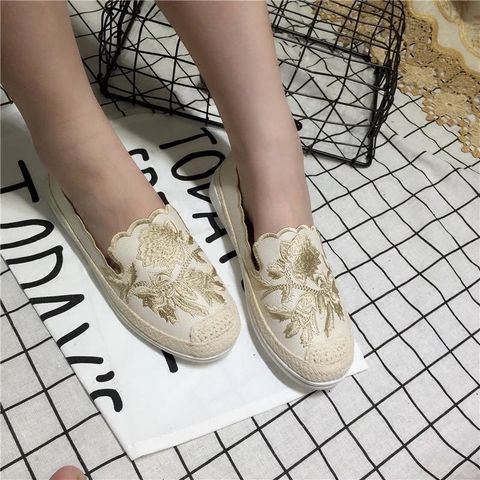 Slip on thêu vàng kim đẹp cho nữ Sale