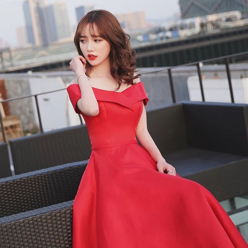 Đầm xòe 2 dây rớt vai phối lưới bi  Thời Trang Hot Girl