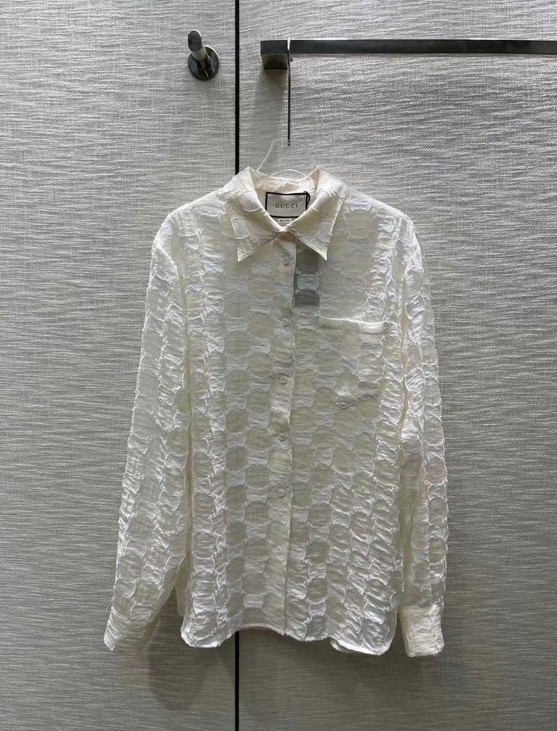 Áo sơ mi cộc tay Gucci Ong sọc màu cổ tay Like Auth 11 on web  TANYA