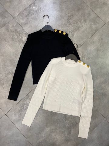 Áo len nữ BALMAIN* khuy vàng độn vai chất đẹp VIP 1:1