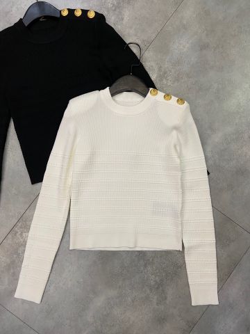 Áo len nữ BALMAIN* khuy vàng độn vai chất đẹp VIP 1:1