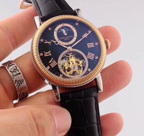 Đồng hồ patek philippe máy cơ dây da nạm đá quá đẹp và sang