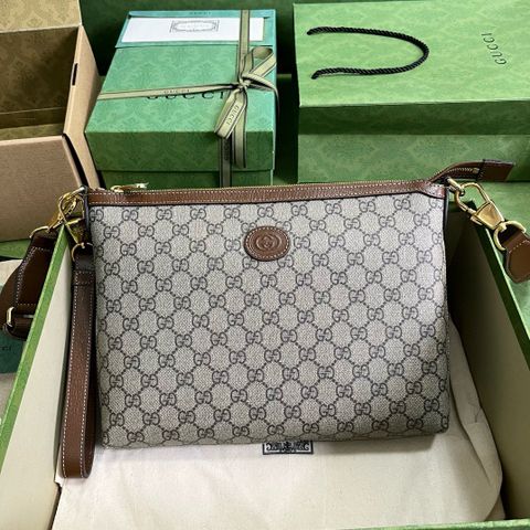 Túi clutch GUCCI* nam nữ hoạ tiết Logo sz 30cm